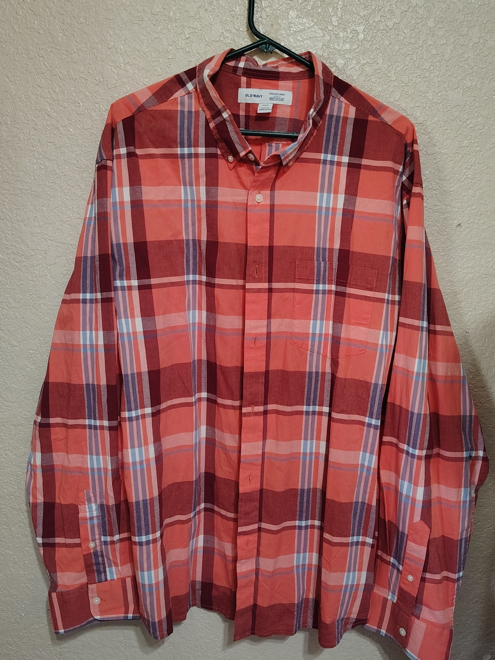 Old Navy Men's Red Plaid Button-Down Shirt